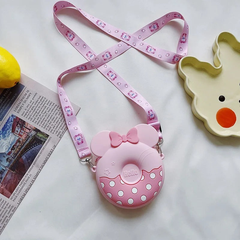Mickey Mouse Donut Cute Silica Bag For Girls | Multicolour Mini Crossbody Sling Bag