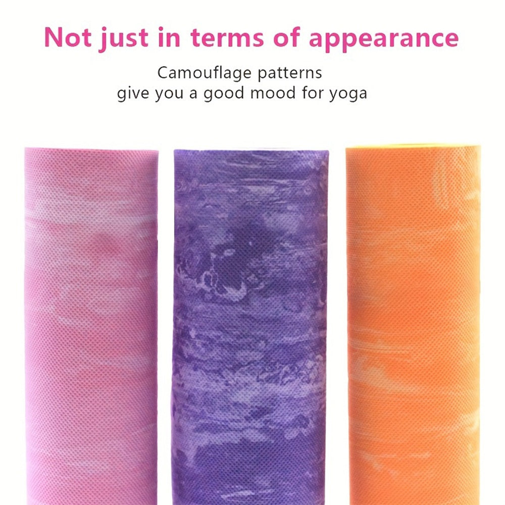 Eco-Friendly Camouflage Yoga Mat | Non-Slippery Exercise Mat for Home, Gym & Travel | Lightweight & Durable | 24x68cm