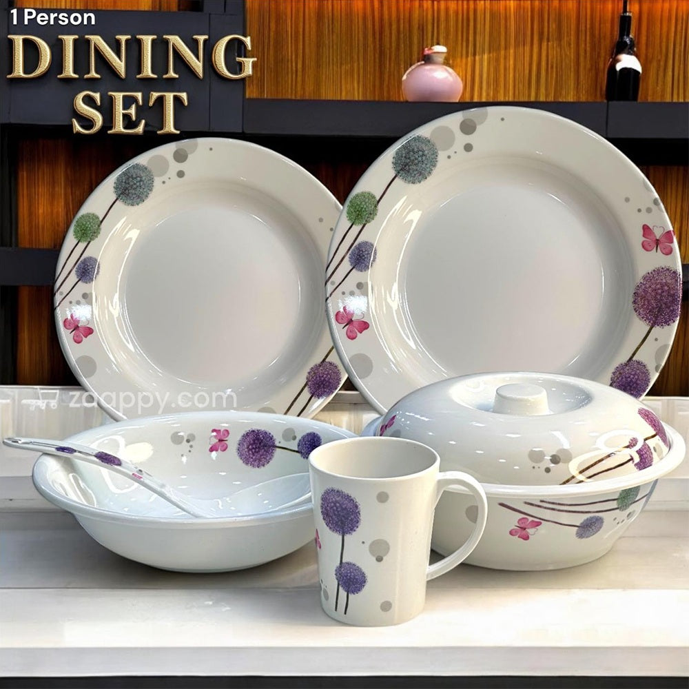 Elegant Melamine Dinner Set | Perfect for Stylish Dining | 1 Person Dining Set