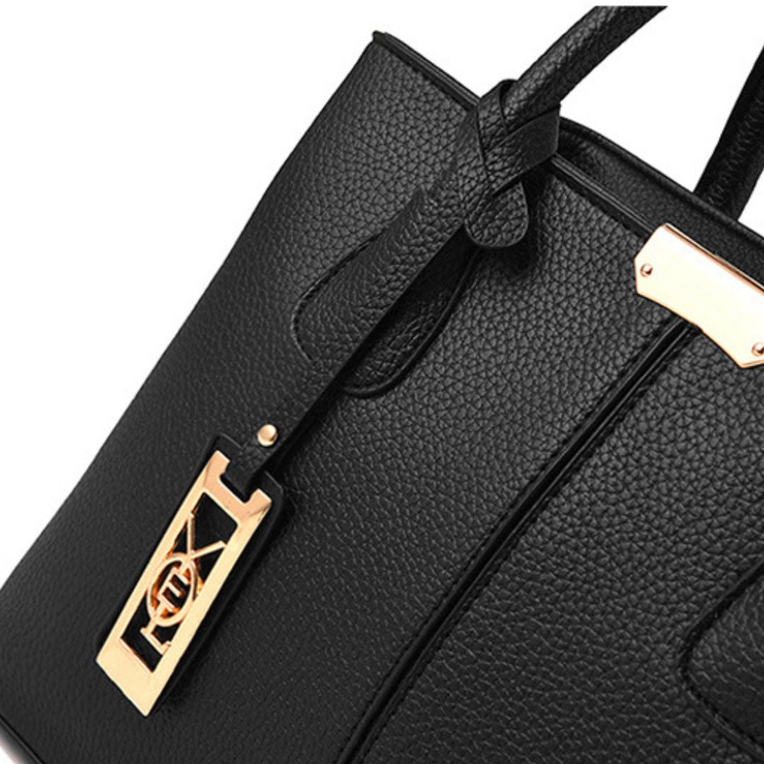 Stylish Large Capacity Women PU Leather F Plane Tote Shoulder Bag With Pendant