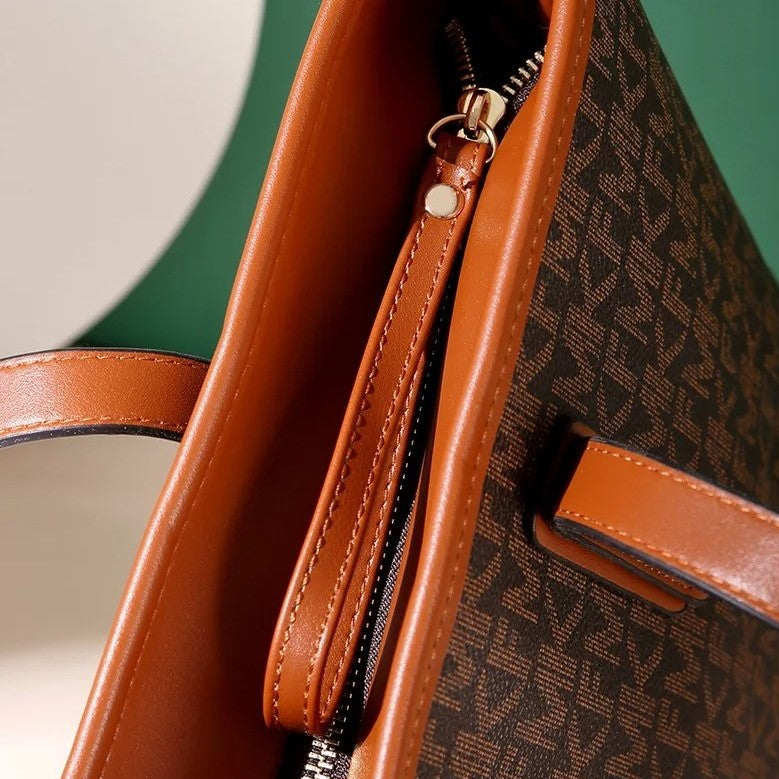 Large Capacity Women PU Leather F Printed Shoulder Bag | Casual Handbag For Travel