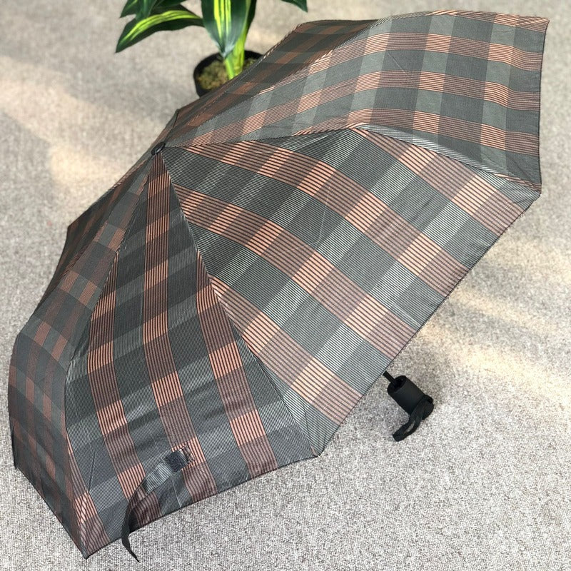 Lightweight 3 Fold Fancy Print Umbrella | Check Design Zaappy