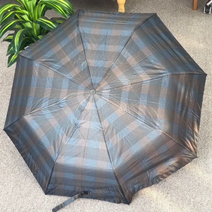 Lightweight 3 Fold Fancy Print Umbrella | Check Design