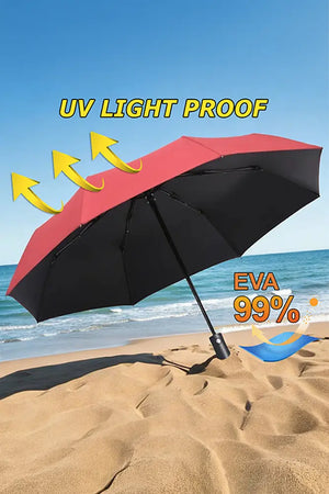 Fashion 3-Fold Automatic Open Close Windproof Umbrella | UV Protection Rain & Sun Travel Parasol