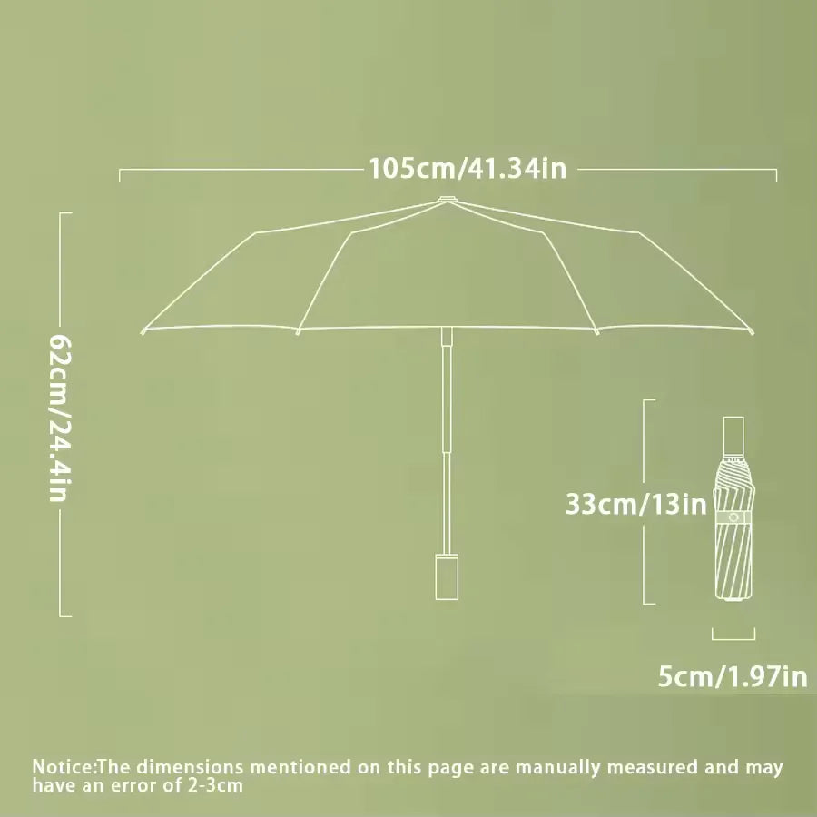 Fashion 3-Fold Automatic Open Close Windproof Umbrella | UV Protection Rain & Sun Travel Parasol