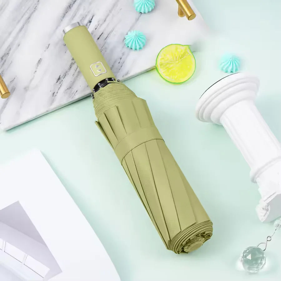 Fashion 3-Fold Automatic Open Close Windproof Umbrella | UV Protection Rain & Sun Travel Parasol