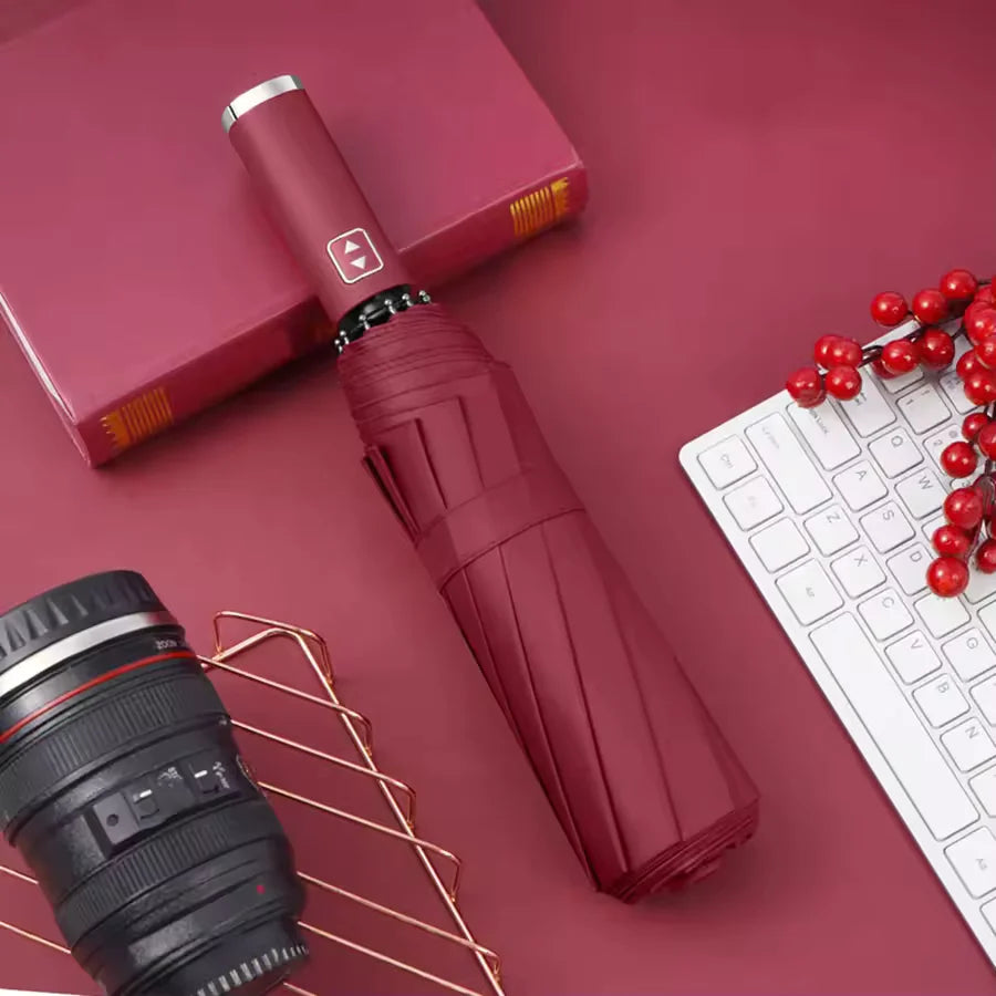 Fashion 3-Fold Automatic Open Close Windproof Umbrella | UV Protection Rain & Sun Travel Parasol