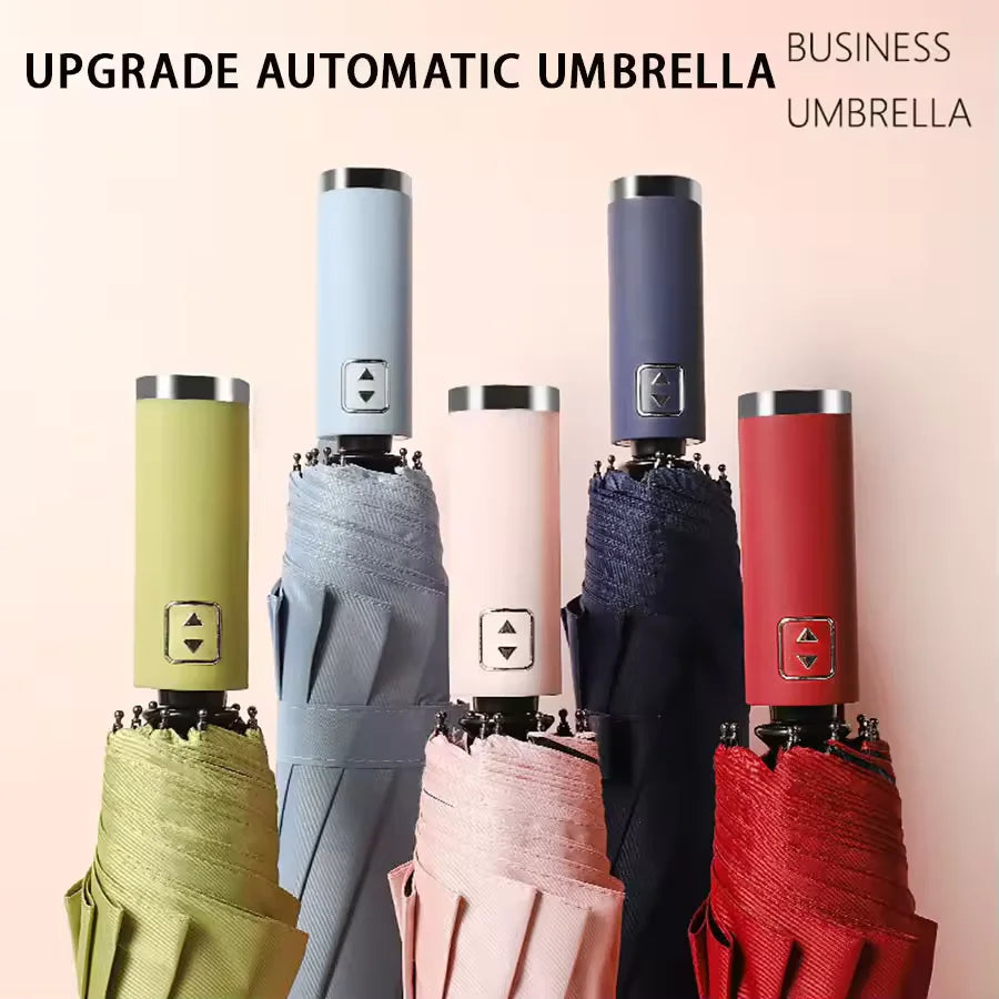 Fashion 3-Fold Automatic Open Close Windproof Umbrella | UV Protection Rain & Sun Travel Parasol