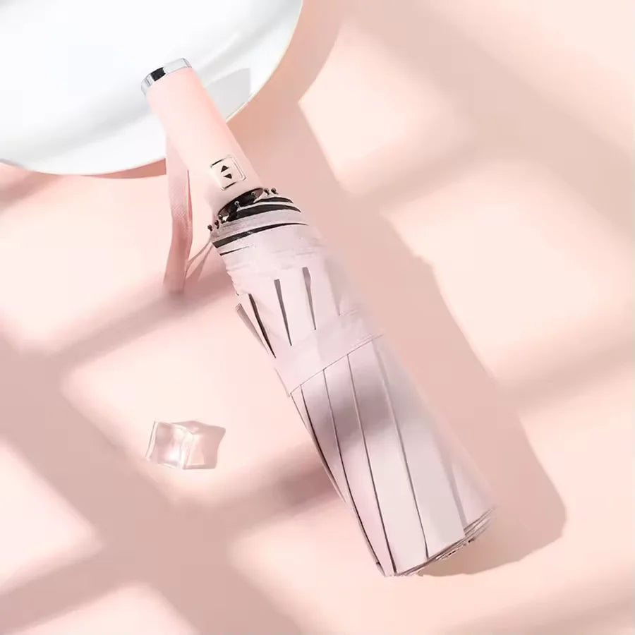 Fashion 3-Fold Automatic Open Close Windproof Umbrella | UV Protection Rain & Sun Travel Parasol