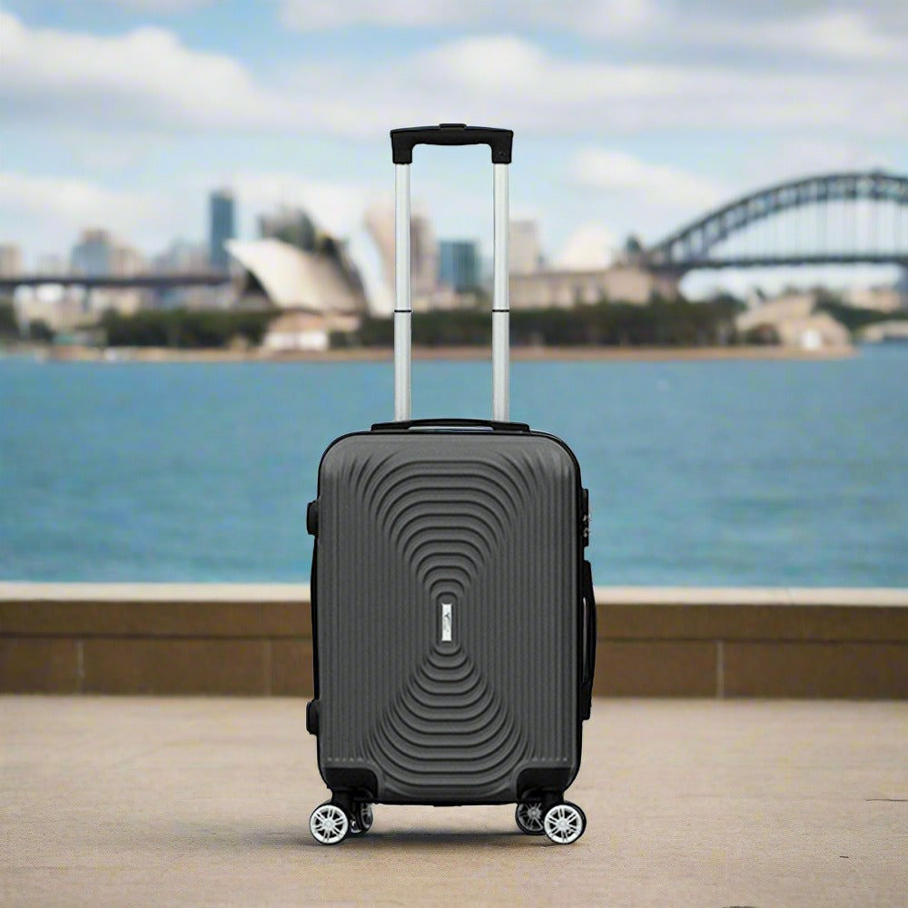 Yinton Fashion ABS Dark Grey Lightweight Hard Case Trolley Luggage | 20" Inches zaappy.com