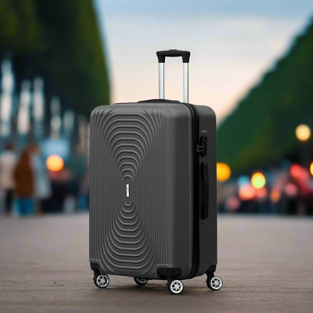 Yinton Fashion ABS Dark Grey Lightweight Hard Case Trolley Luggage | 28" Inches zaappy.com