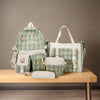 Check Type Green Fashion Kids Bag with 3 Piece Backpack Combo Set