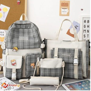 4 Piece Backpack Combo Set | Check Type Fashion Kids Bags