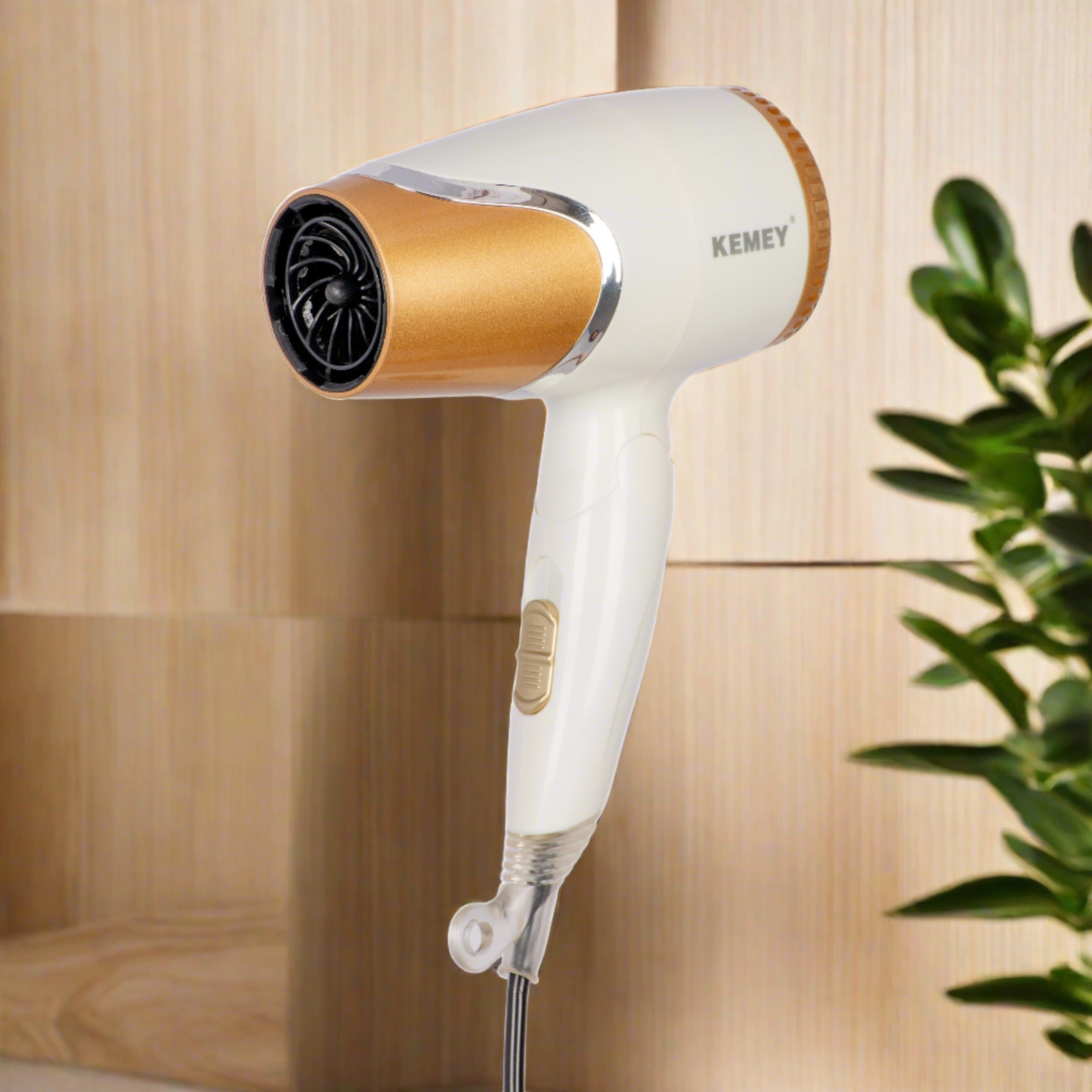 KEMEY KM-6832 Electric Foldable Travel Hair Dryer with 2 Speed Control