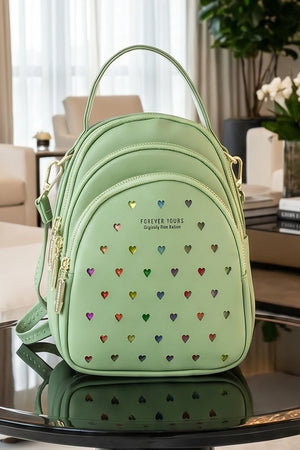 Forever Young 3 Zipper Love Mini Backpack For Women | Casual Travel Bag