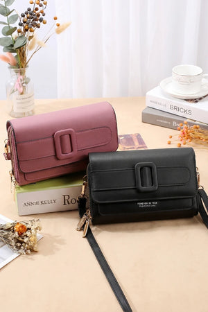 Forever Young Double Zipper Belt Buckle Sling Bag For Women | Shoulder Bag