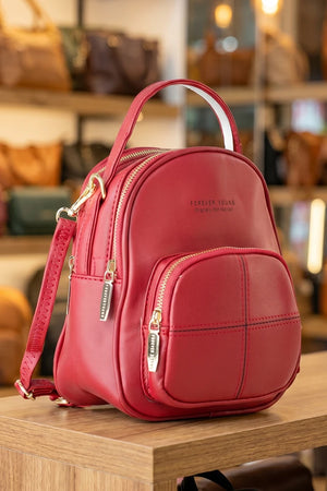 Forever Young Fashion PU Leather Women Cross Mini Backpack | Cute Travel Sling Bag Cum Backpack