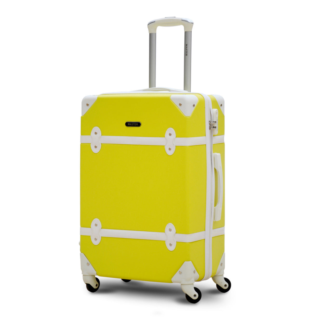 20" Yellow Corner Guard ABS Lightweight Carry On Luggage Bag With Spinner Wheel