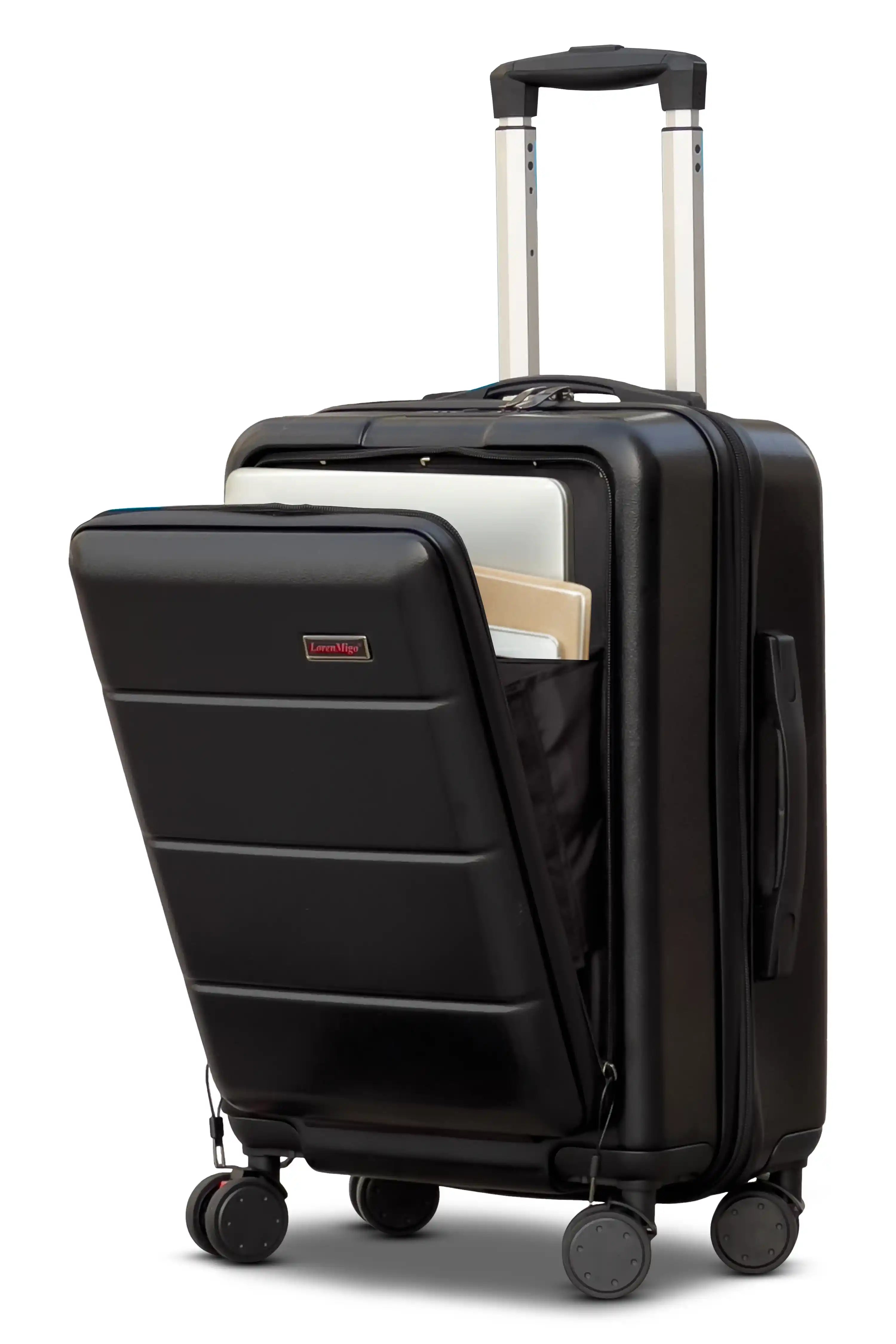 Front Opening ABS Business Airline Cabin Size Suitcase with Removable Spinner Wheels