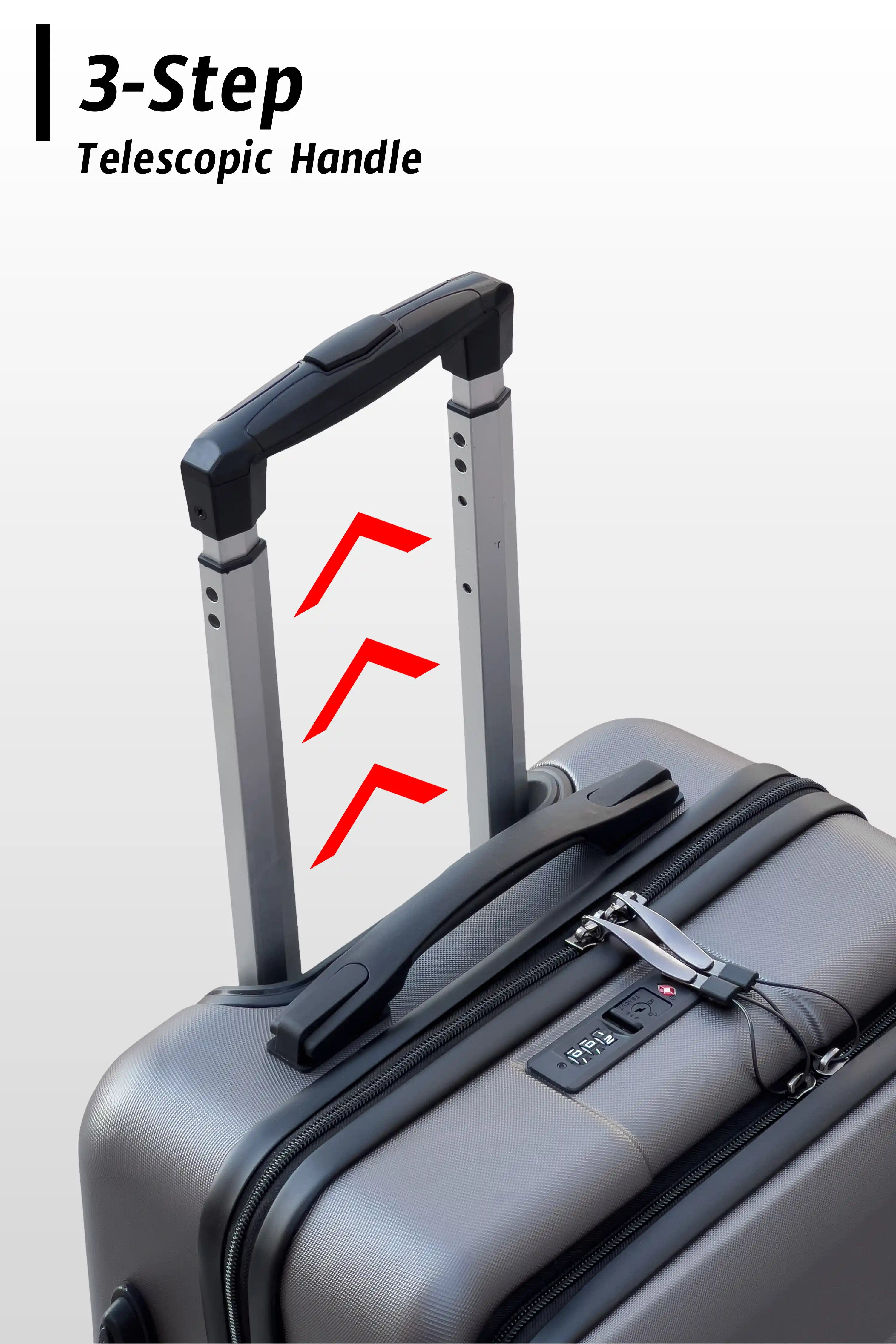 Front Opening ABS Business Airline Cabin Size Suitcase with Removable Spinner Wheels