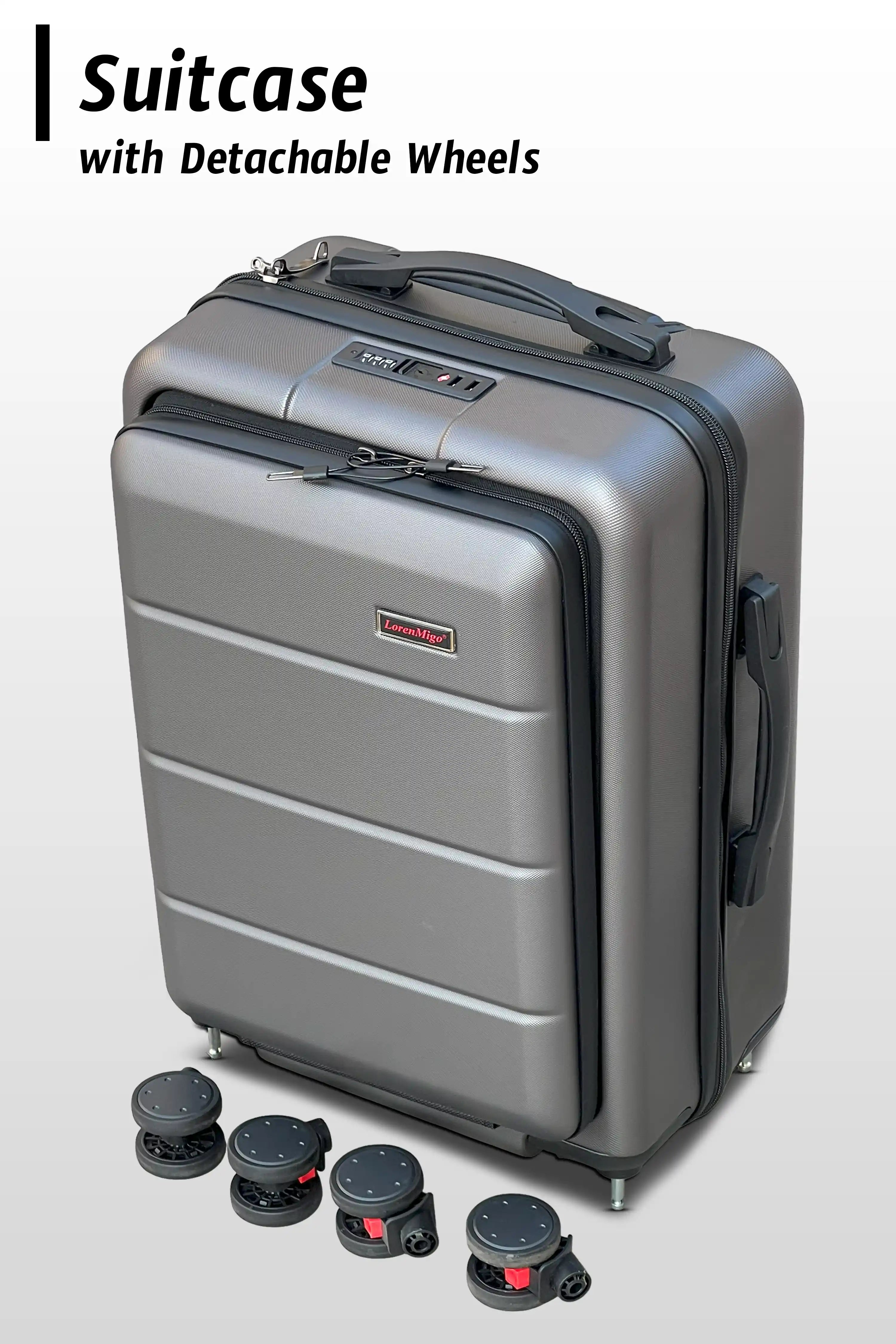 Front Opening ABS Business Airline Cabin Size Suitcase with Removable Spinner Wheels