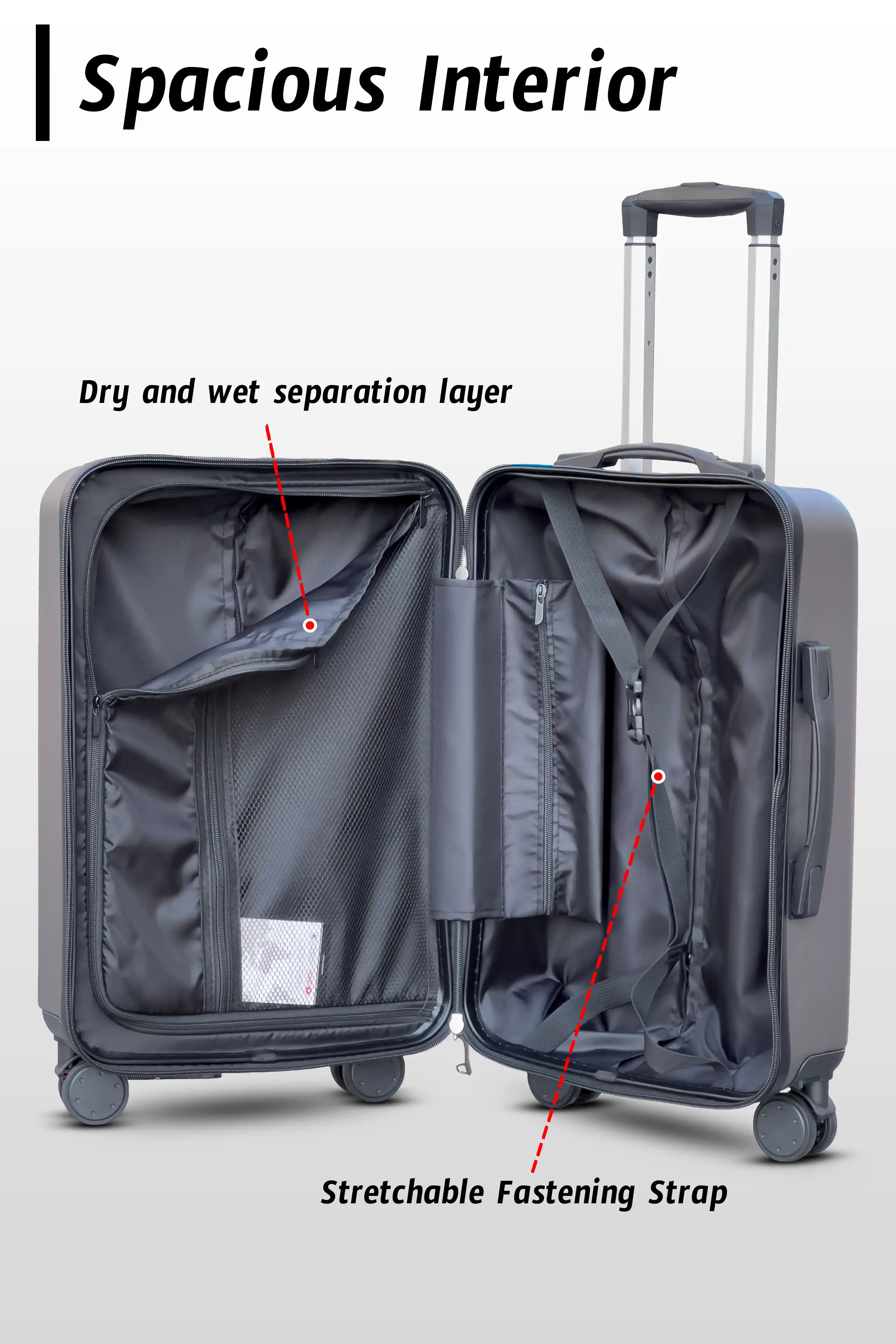 Front Opening ABS Business Airline Cabin Size Suitcase with Removable Spinner Wheels