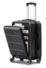 Front Opening Hard Shell Carry On Luggage, Laptop Compartment with Secured TSA Locks, Checkered Pattern