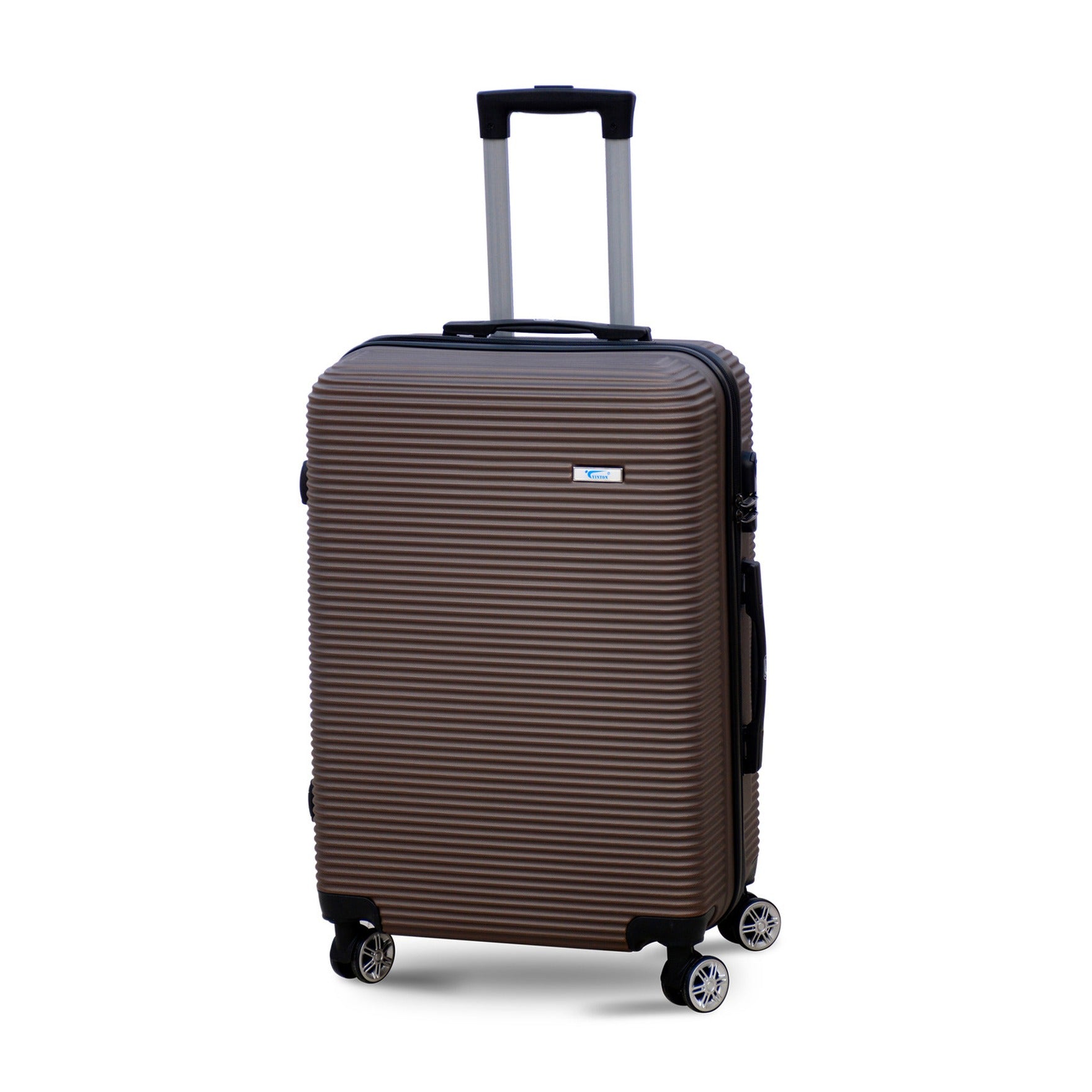 20" Coffee Colour JIAN ABS Line Luggage Lightweight Hard Case Carry On Trolley Bag With Spinner Wheel