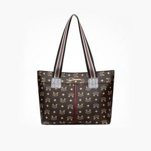 Stylish Printed Brown Colour GC Strap Bag For Women | Large Leather Hand Bag