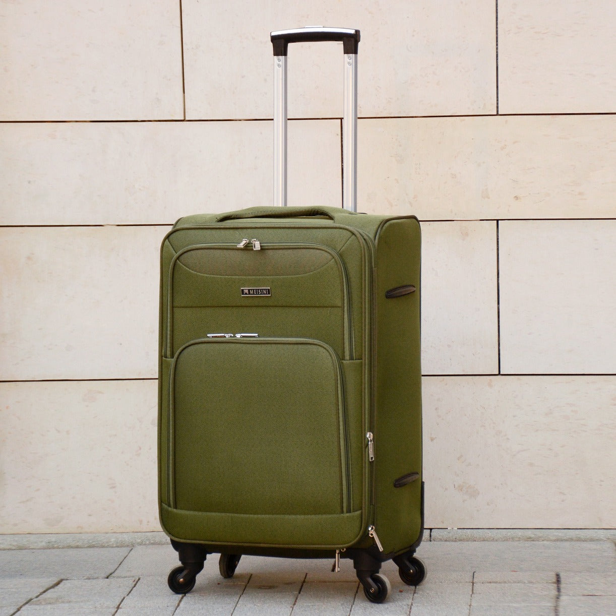 32" Green Colour LP 4 Wheel 0169 Luggage Lightweight Soft Material Trolley Bag Zaappy.com