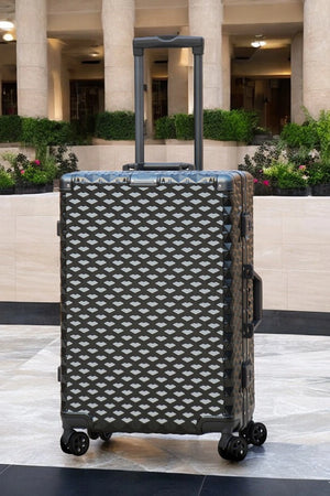 24 Inch Medium Size Aluminium Framed 3D Diamond Hard Shell Without Zipper TSA Luggage Bags