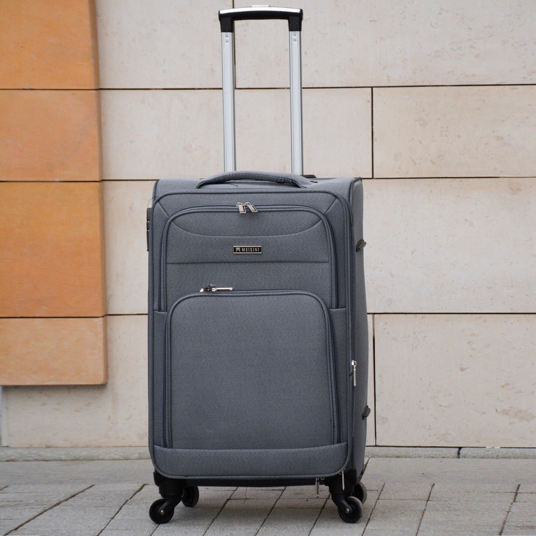 32" Grey Colour LP 4 Wheel 0169 Luggage Lightweight Soft Material Trolley Bag Zaappy.com
