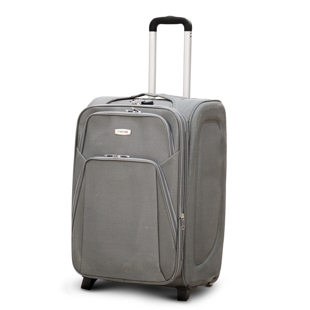 20" Grey Colour SJ JIAN 2 Wheel Luggage Lightweight Soft Material Carry On Trolley Bag Zaappy.com