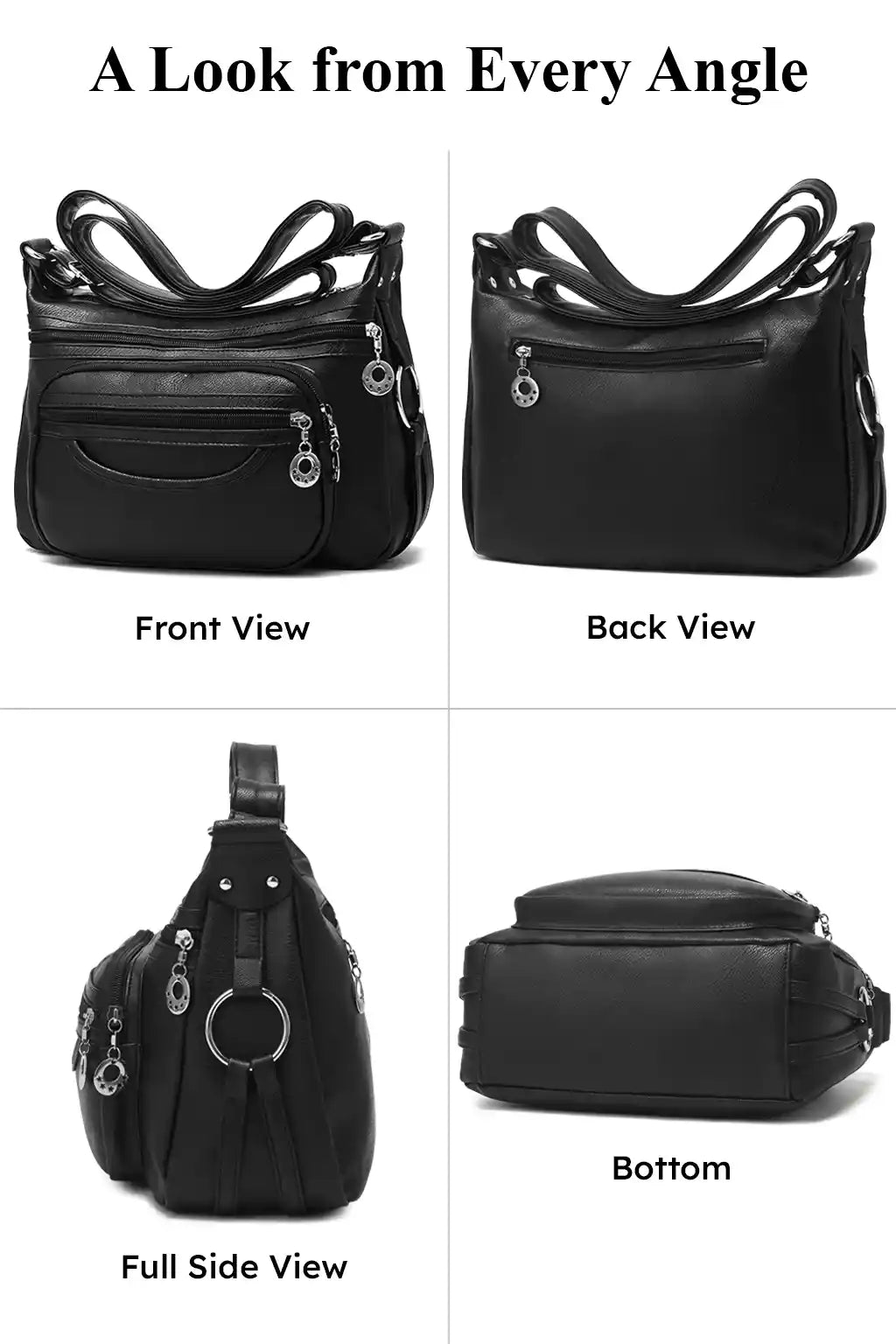 Multi Pockets Hobo Crossbody Bag For Women | Casual Waterproof Messenger Bag