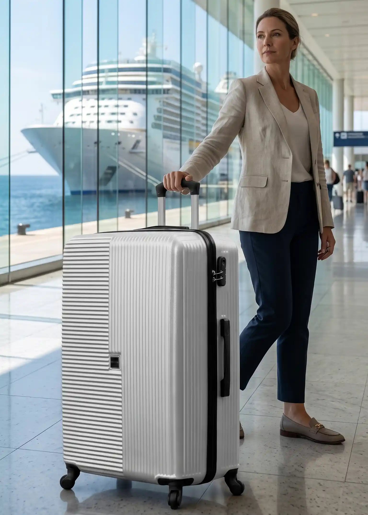 32 Inch Horizo Vertic ABS Lightweight Luggage Bag with Smooth Spinner Wheels