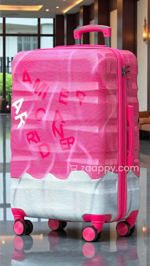 28 Inch Havana PC Beautiful Printed Lightweight Large Size Check In Luggage with Double Spinner Wheels