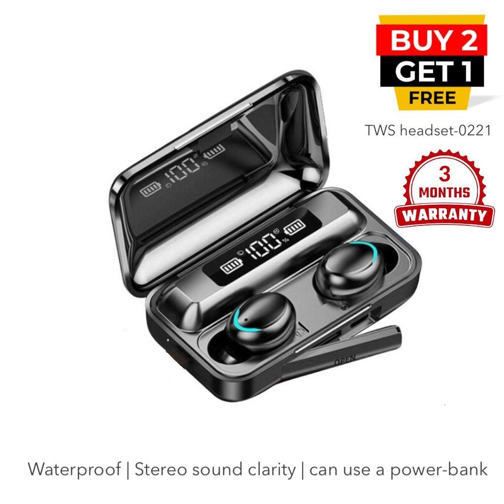 F9-8-TWS Wireless Rechargeable Bluetooth 5.0 Earbuds With Microphone Charging Box | Buy 2 Get 1 Free