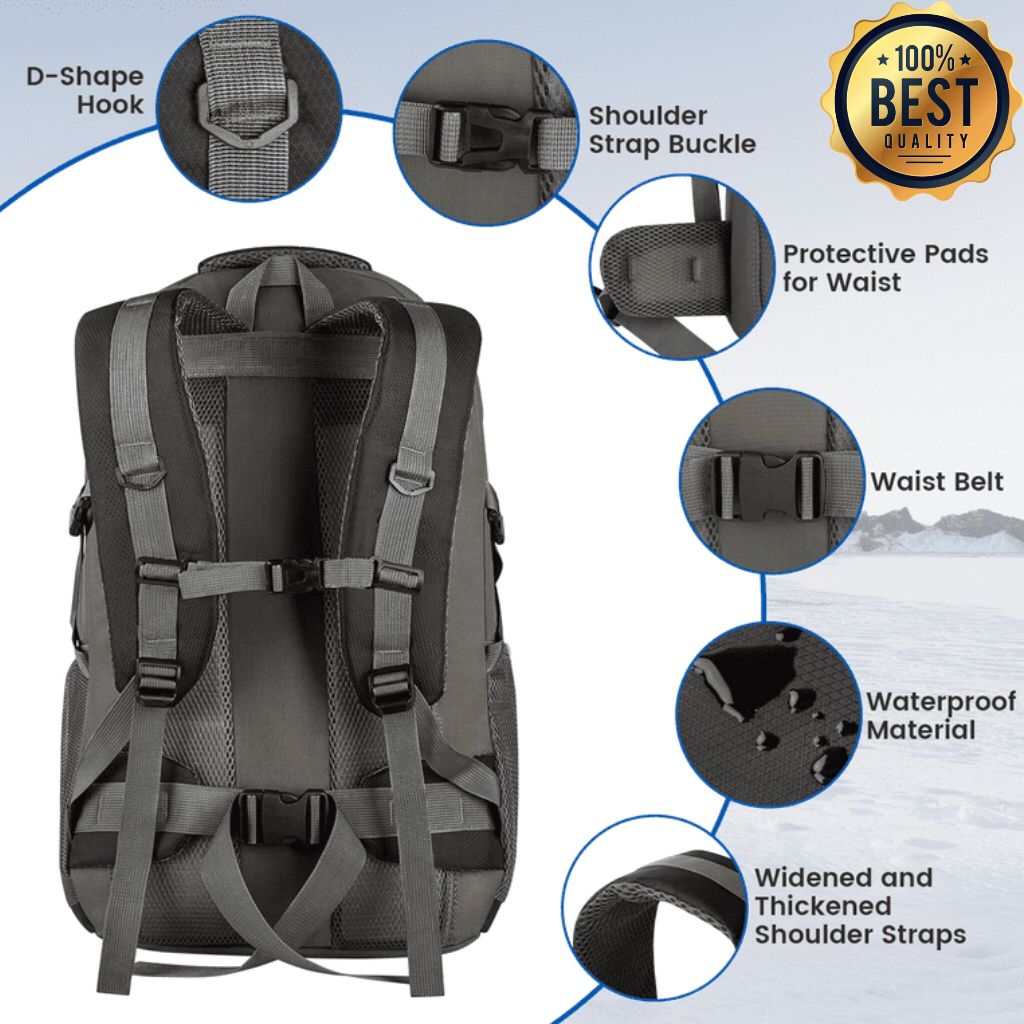 Multi Functional Waterproof Hiking Backpack | Rucksack Outdoor Travel Lightweight Daypack Zaappy
