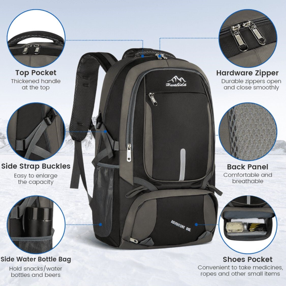 Multi Functional Waterproof Hiking Backpack | Rucksack Outdoor Travel Daypack