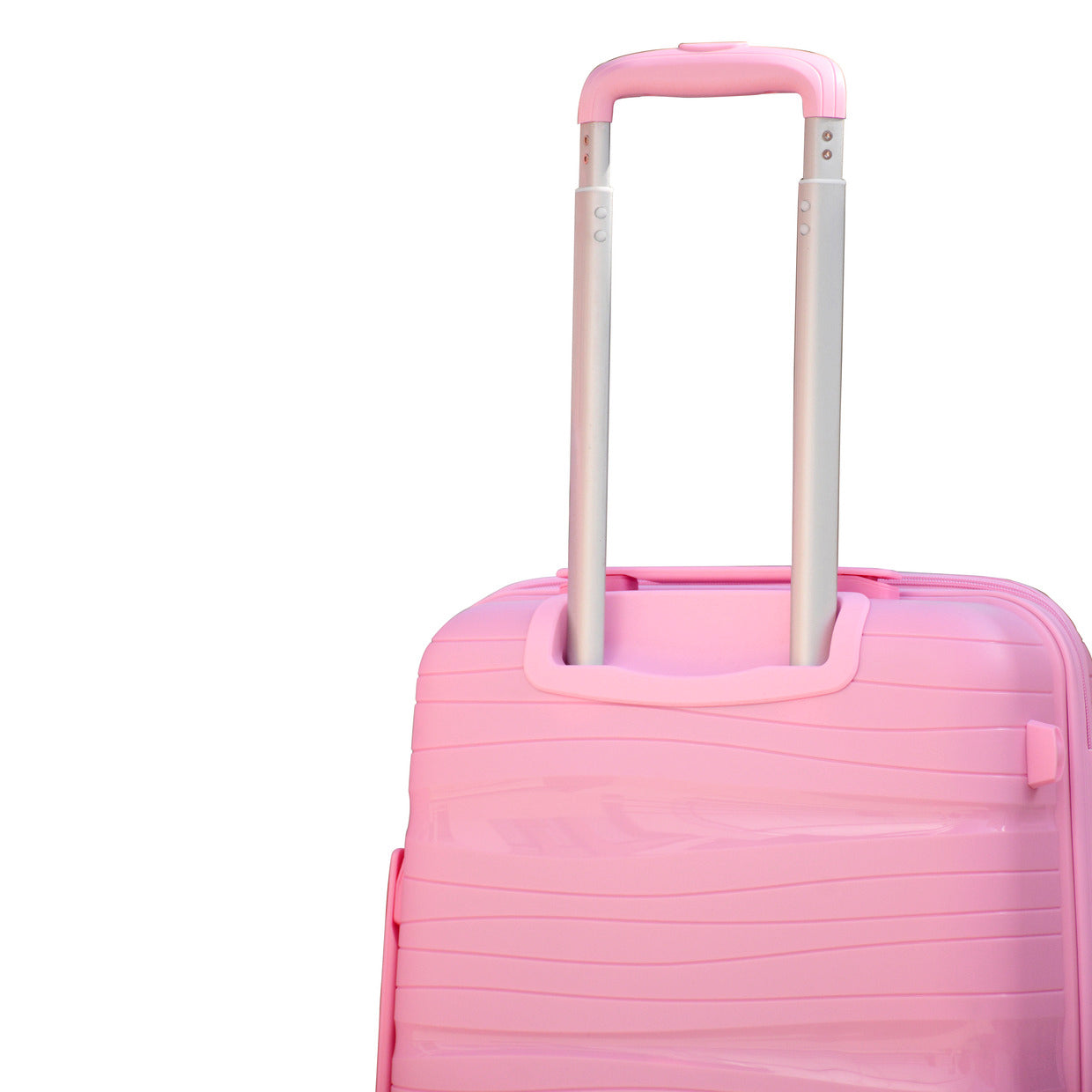 20" Pink Colour Royal PP Luggage Lightweight Hard Case Carry On Trolley Bag With Double Spinner Wheel zaappy