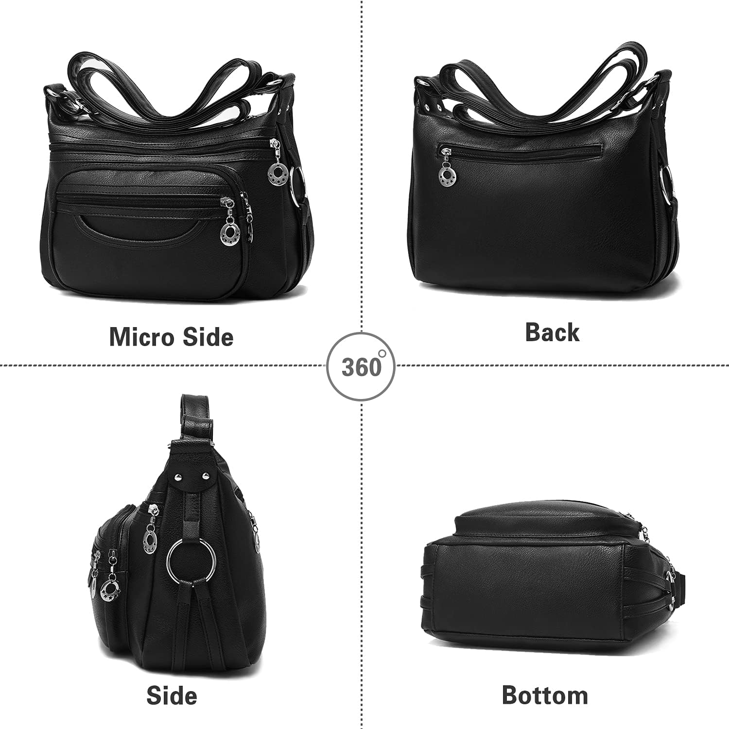 Multi Pockets Hobo Crossbody Bag For Women | Casual Waterproof Messenger Bag