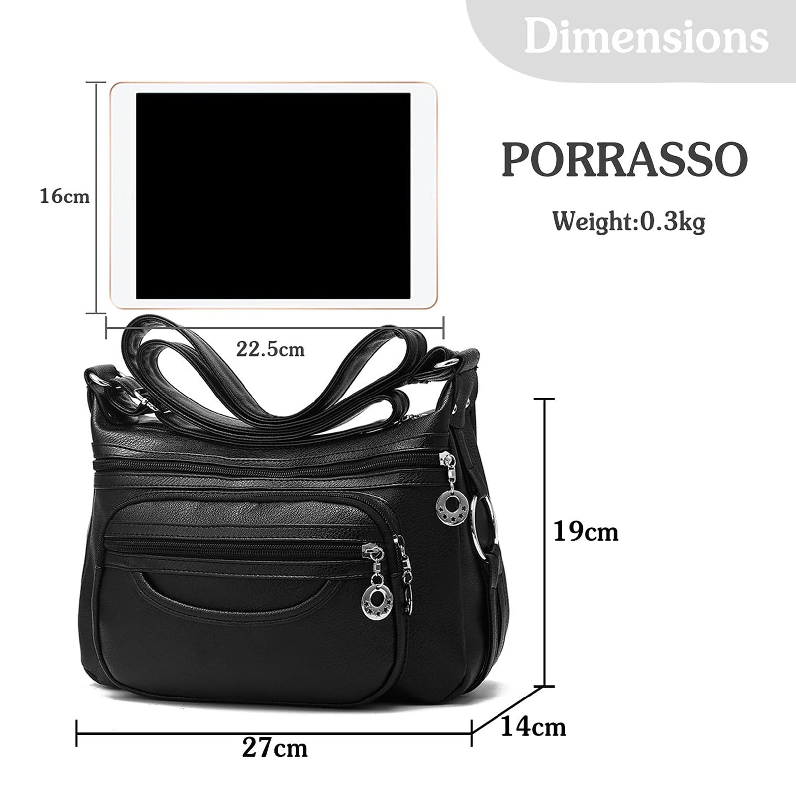 Multi Pockets Hobo Crossbody Bag For Women | Casual Waterproof Messenger Bag