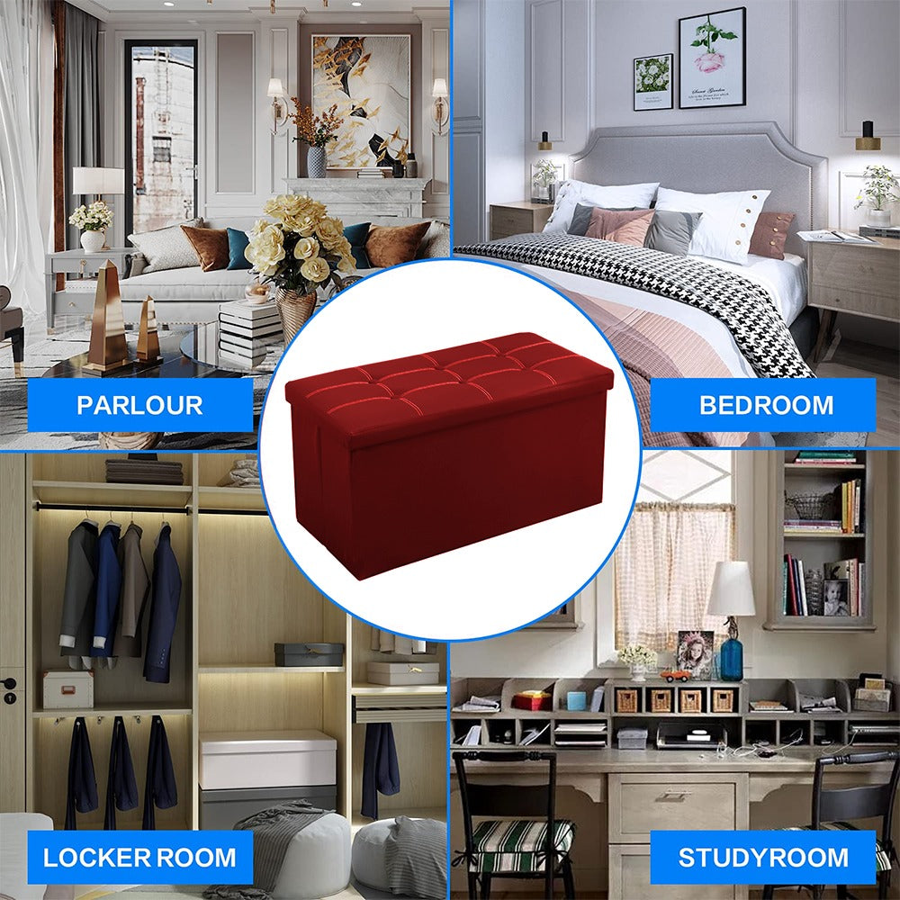 Home Organization Sofa cum Stool | Ottoman Fabric and Durable Sofa | 76x38x38 Cm