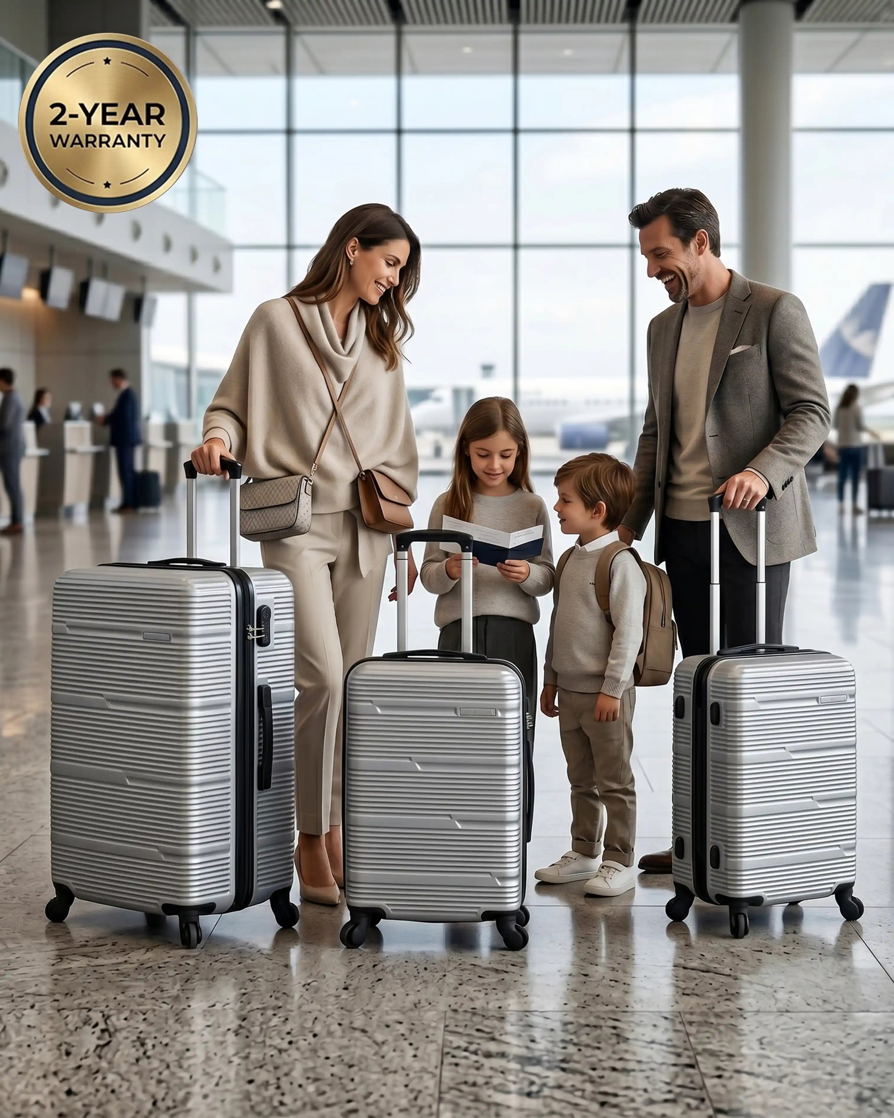 Horizon Line ABS Lightweight Luggage Bags with Double Spinner Wheels | 20, 24, 28, 32 Inches