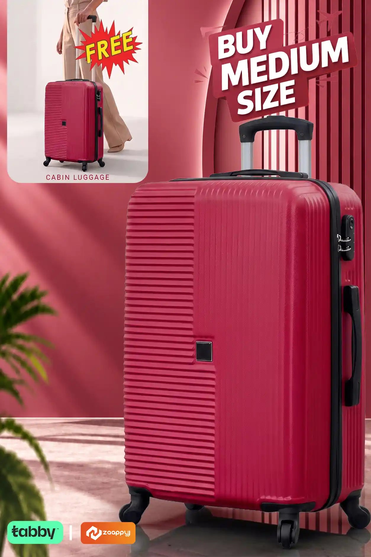 Horizo Vertic ABS Medium Size 24 Inch Luggage Bag | Cabin Size FREE | Lightweight ABS Travel Bags