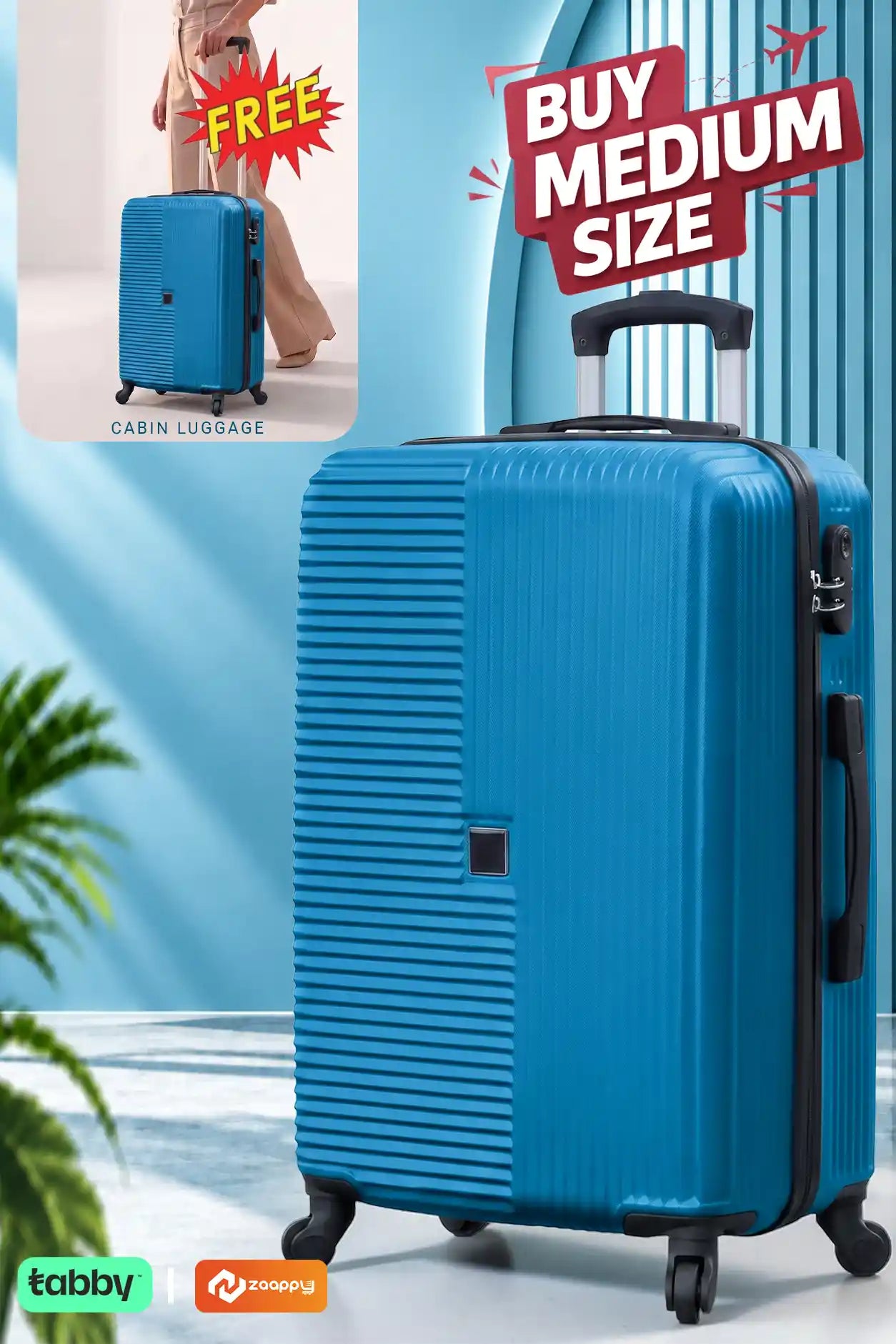 Horizo Vertic ABS Medium Size 24 Inch Luggage Bag | Cabin Size FREE | Lightweight ABS Travel Bags
