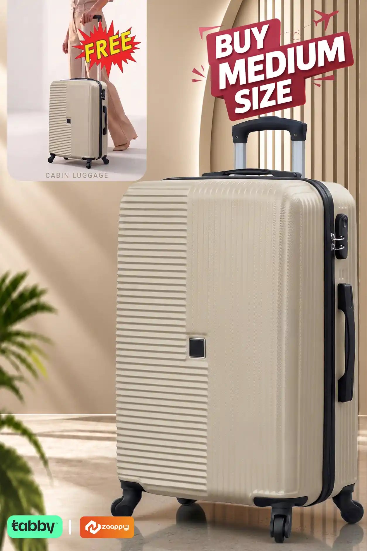 Horizo Vertic ABS Medium Size 24 Inch Luggage Bag | Cabin Size FREE | Lightweight ABS Travel Bags