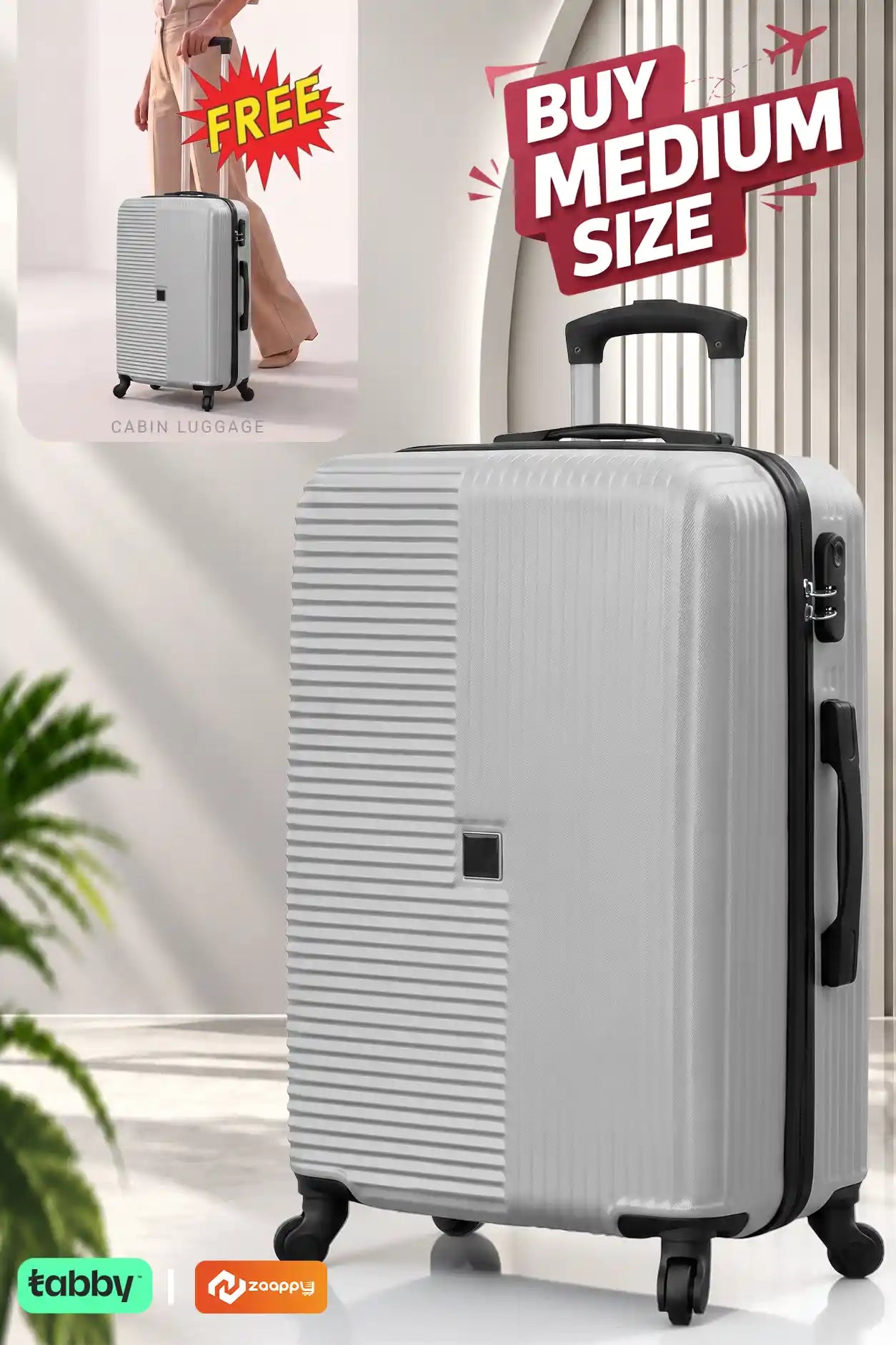 Horizo Vertic ABS Medium Size 24 Inch Luggage Bag | Cabin Size FREE | Lightweight ABS Travel Bags
