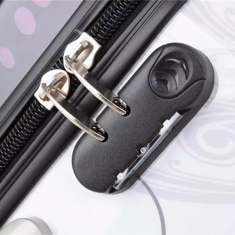 3 Pcs Set 20” 24” 28 inches White Printed Lightweight ABS Luggage | Hard case trolley bag with Spinner Wheel