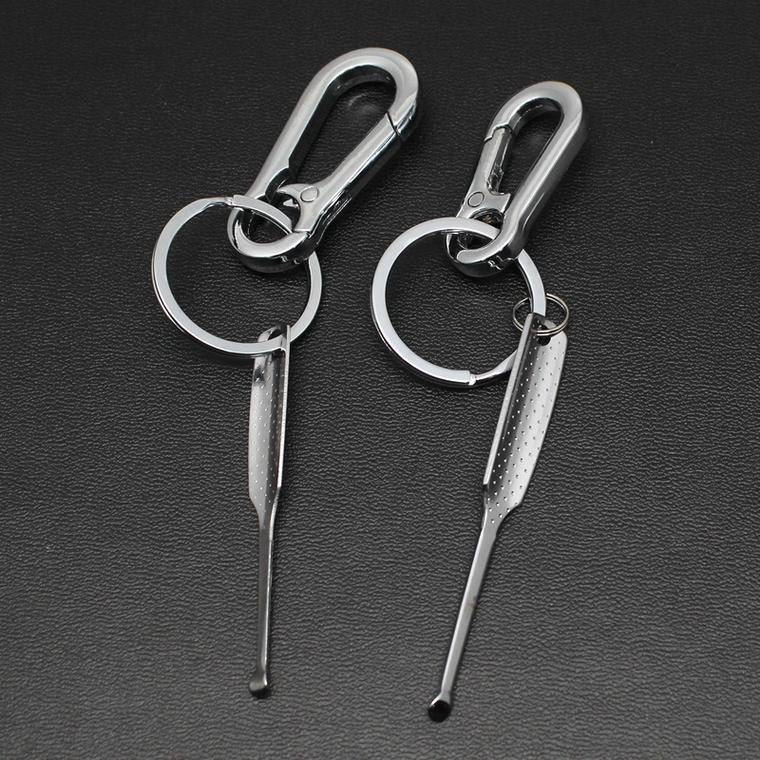 Stainless Steel Key Chain With Earwax Remover